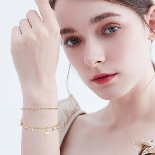 UNICRAFTALE about 100Pcs 18K Gold Plated Small Ball Charms Stainless Steel Round Pendants Metal Dangle Ball Charms for DIY Necklace Bracelet Jewelry Making - size: 3mm Diameter
