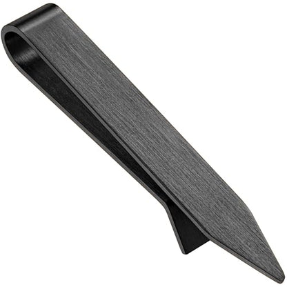 HAWSON Gold Silver Black Rose Gold Tie Clips for Men, Skinny Bars Pins Tacks Set 2.2 Inch for Necktie Suit Accessories - style: Single Black Clip
