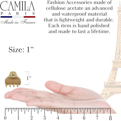 Camila Paris CP3660 French Hair Clip for Women, Small 1 inch Set of 2 Girls Hair Claw Clips Jaw Fashion Durable and Styling Hair Accessories for Women, Strong Hold No Slip Grip, Made in France - color: Nude 1" 2PK