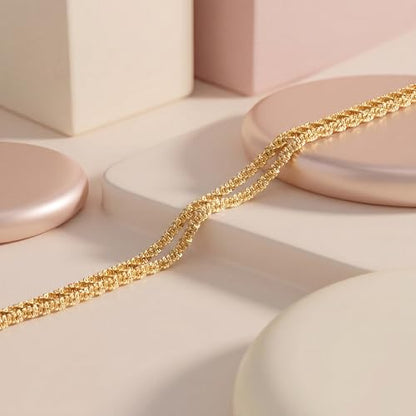 Dainty Layered Ankle Bracelets for Women Waterproof, 14K Gold/Silver Plated Anklets Beaded Satellite Chain Ankle Bracelet Set Trendy Beach Summer Fashion Jewelry Gift - style: Style 2