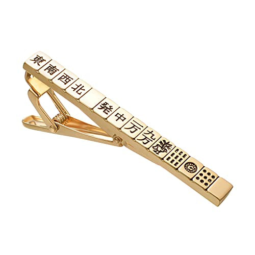Yuorsfs Chinese Mahjong Tie Clips for Men Novelty Funny Stainless Steel Tie Clip Personalized Tie Bar Suitable For Daily - style: Mahjong Tie Clips