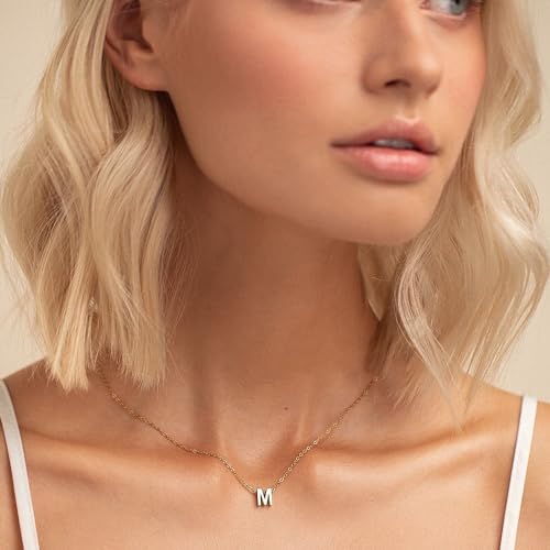Initial Necklace for Women Girls Kids - Dainty Initial Necklace Tiny A-Z Pendant Necklace Cute Letter Necklace - color: C