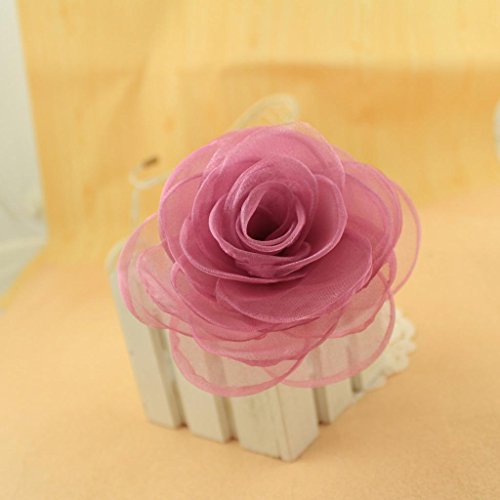 Merdia Women's Lovely Flower Hair Clip, Rose Brooch Pin, Floral Hair Clips for Women, Hat Pins, Light Purple, Hair Accessory - color: Light Purple