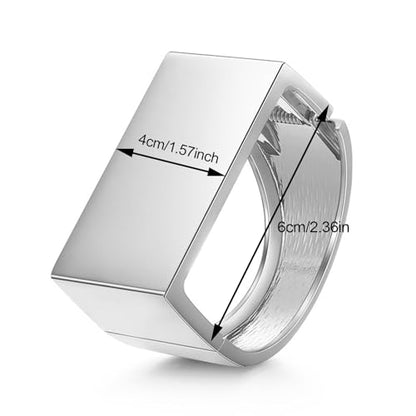 YBMYCM Wide Cuff Chunky Gold-Plated Open Bangle Bracelets for Women | Wrist gold Cuff Bracelets for Women as Gifts - color: silver