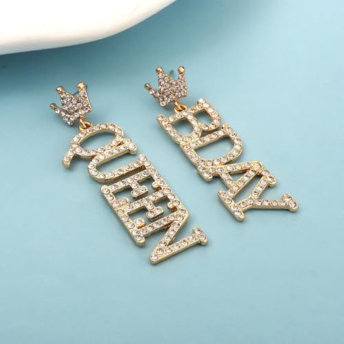 Birthday Earrings for Women Happy Birthdays Earrings Statement Cake Champagne Bottle Earring Happy Birthdays Dangle Earring Birthday Gifts Party Favors - color: Silver