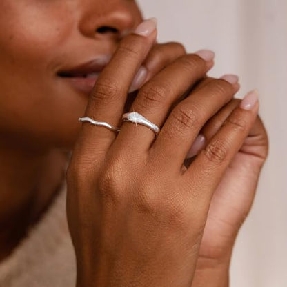 the City Rings for Women, Dainty 14K Gold Plated Stackable Thin Pinky Thumb Ring Set Hypoallergenic Wedding Bands Engagement Rings Non Tarnish Trendy Stuff Gold Jewelry Set Birthday Gifts for Mom - color: Silver Plated