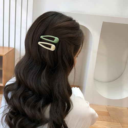 20 PCS Metal Snap Hair Clips Water Drop No Slip Barrettes for Women Bright Small Hair Clips For Thick And Thin Fine Hair,Green Red Brown Yellow Dark Blue,1.97 x 0.5 In. - color: Green Red brown Yellow Dark Blue