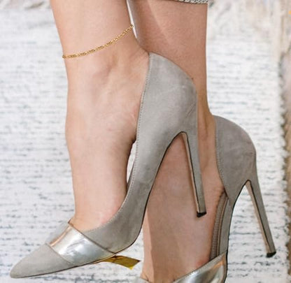 Savlano 925 Sterling Silver Chain Anklet Rope, Figaro, Mariner, Curb - 18K Gold Plated Chain Anklet Available in 9, 10 and 11 - Inches for Women Comes with a Gift Box - Made in Italy - style: Figaro 1.8mm