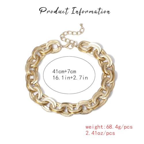 CSIYANJRY99 Chunky Gold Necklaces for Women,Multilayer Punk 80s Hip Hop Necklace,Layered Cuban Link Chain Statement Necklace 90s Freaknik Outfit Accessories for Women - color: Gold Chunky