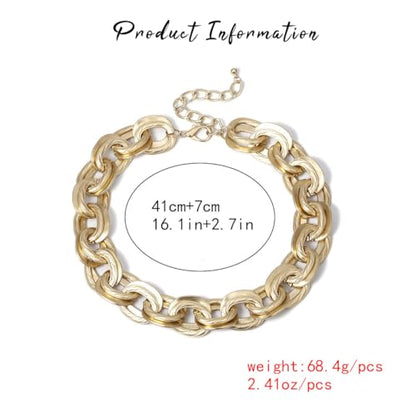 CSIYANJRY99 Chunky Gold Necklaces for Women,Multilayer Punk 80s Hip Hop Necklace,Layered Cuban Link Chain Statement Necklace 90s Freaknik Outfit Accessories for Women - color: Gold Chunky