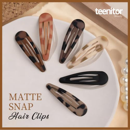 Teenitor Hair Barrettes Matte Snap Hair Clips, 24Pcs Hair Barrettes For Women Girls, 2 Inch 6 Colors