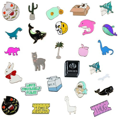 Mixed Enamel Lapel Brooch Pin Set Decoration for Backpack, Hat and Jacket | Birthday Christma Holiday Gift for Friends, Children, Families (Mystery Style) - size: 20 pieces
