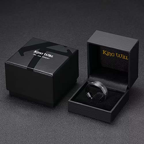 King Will 4mm 6mm 8mm Tungsten Carbide Wedding Band for Men Size 5-15 - color: Z-black brushed domed