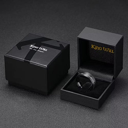 King Will 4mm 6mm 8mm Tungsten Carbide Wedding Band for Men Size 5-15 - color: Z-black brushed domed