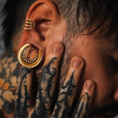 1 pair 9g ear weight Classic Spheres, Hypoallergenic 316 Stainless Steel Ear Weights Plugs Tunnels Gauges for Ear Body Jewelry Women Men - color: 1765-Gold