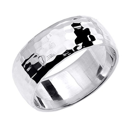 925 Sterling Silver 8 MM Hammered