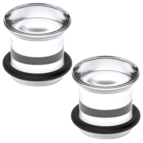 8G-12mm Solid Ear Plugs Tunnels for Women Men Single Flared Ears Gauge Plugs with O-Ring Stretcher Expander Piercing Body Jewelry Black White Clear Opalite 1 Pairs - color: Clear, size: 8 Gauge = 3mm = 1/8 inch