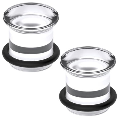 8G-12mm Solid Ear Plugs Tunnels for Women Men Single Flared Ears Gauge Plugs with O-Ring Stretcher Expander Piercing Body Jewelry Black White Clear Opalite 1 Pairs - color: Clear, size: 8 Gauge = 3mm = 1/8 inch