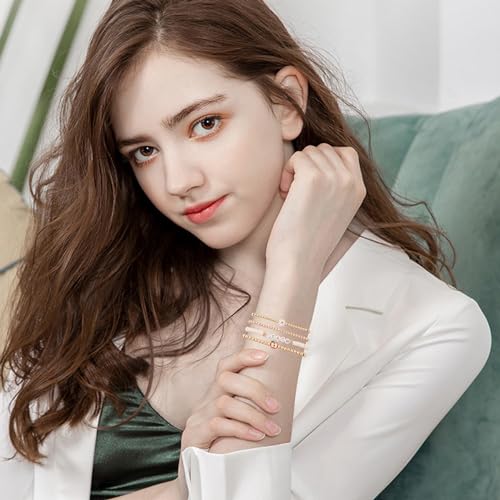 GOOJIDS Surfer Heishi Clay Bead Bracelets for Women Bohemian Stackable Gold Plated Beaded Stretch Bracelets Elastic Layering Friendship Bracelets Set Boho Jewelry - color: D-Teach Bracelet