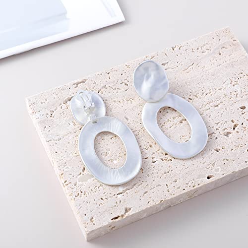 Women's Statement Clip-On Earrings Hypoallergenic Lightweight Clip Earrings - color: oval hollow