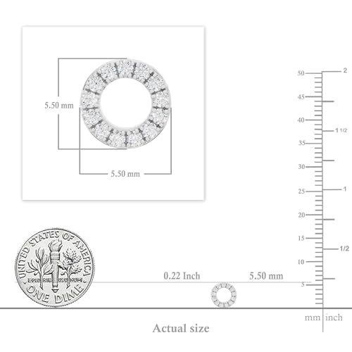 Dazzlingrock Round White Natural Diamond Halo Circle Shape Stud Earrings | 0.10 Ctw | Women | 925 Sterling Silver - color: Screw Back