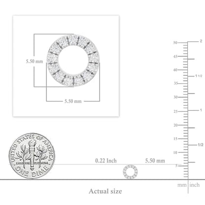 Dazzlingrock Round White Natural Diamond Halo Circle Shape Stud Earrings | 0.10 Ctw | Women | 925 Sterling Silver - color: Screw Back