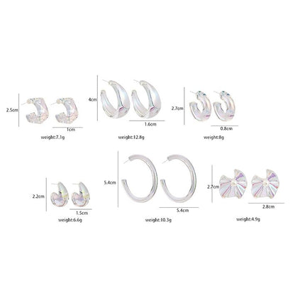 Acrylic Transparent Hoop Earrings Minimalist Resin Earrings Geometric Statement Earrings for Women - color: big circle