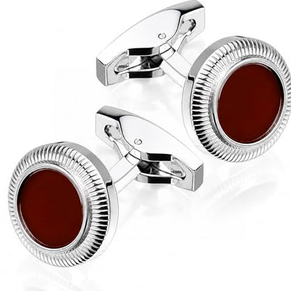 Tuxedo Cuff Links,Cufflinks for Men | Stainless Steel, Lead-Free and Nickel-Free, Gift Box Packed, Boyfriend Husband Father, Wedding Party Anniversary Birthday - color: Red