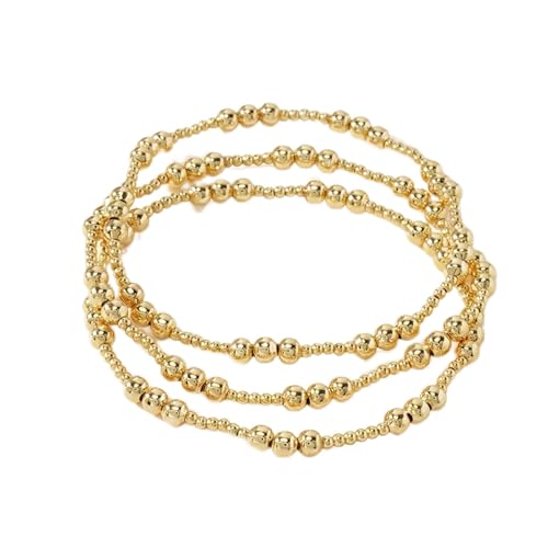 Gold Bracelets for Women, Beaded Cross Stack, Non Tarnish Set，Set-1 | Gold Beaded Bracelet Stack with Stretch Fit, Waterproof Finish and Dainty Design for Everyday Wear and Gifts - color: Colors-15