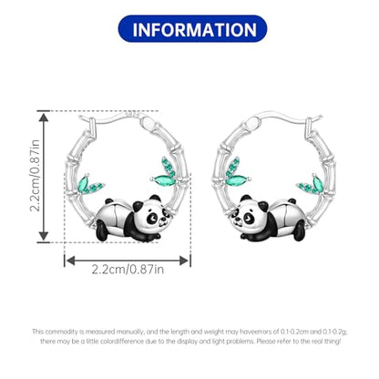 Floral Hoop Earrings 925 Sterling Silver with 14K Gold Plating – Lightweight CZ Flower Hoops | Hypoallergenic Jewelry for Women | Gift Box + Polishing Cloth - color: 22mm Panda Earrings