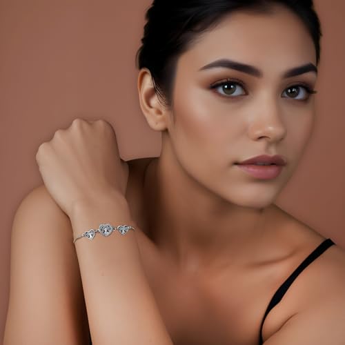 Charmsy 925 Sterling Silver Sliding Bolo Bracelet for Women | Women's Italian Handmade Adjustable Bolo Bead Ball Slider Bracelet - style: Heart Bali-Style