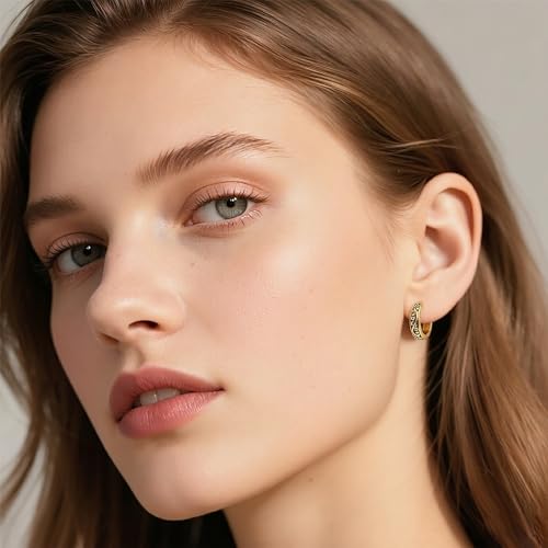 14K Gold Earrings for Women Gold Filigree/Celtic Huggie Earrings Jewelry Easter Mothers Day Gifts for Mom Girlfriend - style: Filigree-A