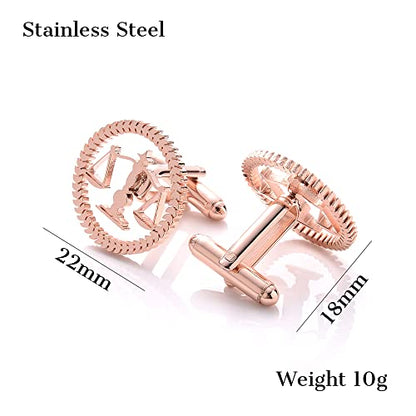 TINGKU Attorney Lawyer Cufflinks and Tie Clip for Men Gifts Scales of Justice Cuff links Tie Clasp Father in Law Enforcement Suit Shirt Jewelry - style: Cufflinks RoseGold