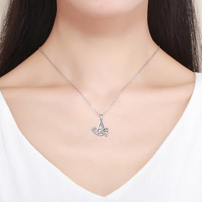 S925 Sterling Silver Initial Letter Necklaces for Women Dainty Letter Chain Necklace for Women Personalized Jewelry Gifts - style: T