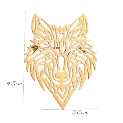 Large-sized Gold Color Phoenix Bird Brooch Wolf and Lion Brooch and Pin - style: Wolf King