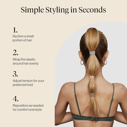 Kitsch Elastic Hair Ties No Damage | Stretchable Hair Bands - Neutral 12pcs | Strong All-Day Hold Hair, Rubber Bands For Hair, Ponytail Holders | Hair Accessories for Everyday Use - color: Neutral (Pack of 12)