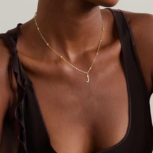 Initial Necklaces for Women, Dainty A-Z Pendant Letter Charm Necklace Personalized Name Necklaces for Women Trendy Jewelry Gift - color: J, style: G