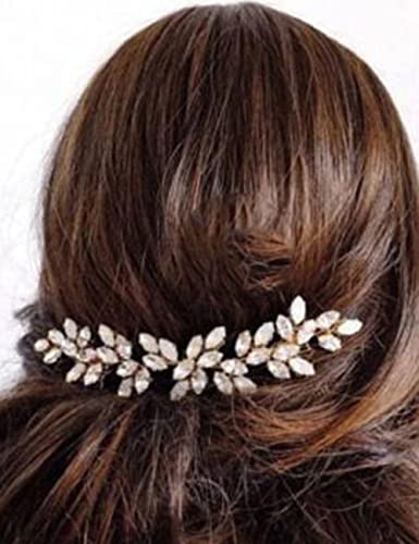 Teyglen Women's Hair Comb, Dainty Simple Full Rhinestones, Luxurious and Shiny Rhinestones, Bride Wedding, Hair Accessories, Bridal Side Combs for Women and Girls, Rose Gold - color: Rose Gold
