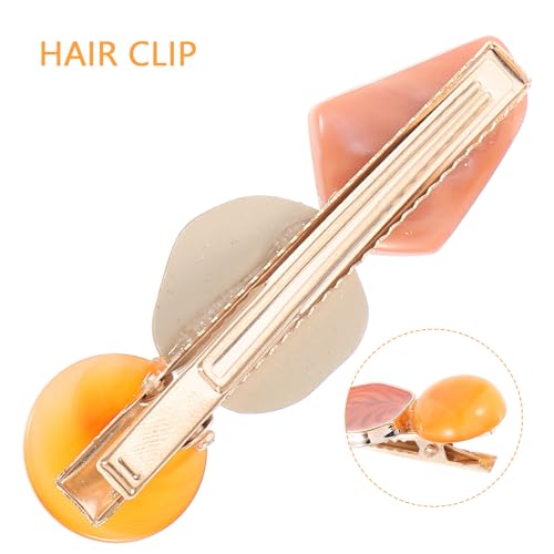 Abaodam 6pcs Geometric Acrylic Marble Hair Clips Set, ’ Snap Barrette Hairpin Accessories for Styling and Daily Wear