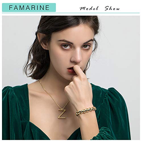 FAMARINE Gold Silver Chunky Bangle Bracelet for Women Men - style: Style B