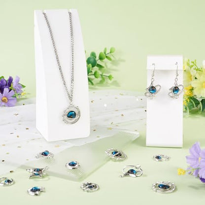 Blue Alloy Rhinestone Charms Cute Moon Star Planet Glass Charm | 16pcs 4 Styles Celestial Rhinestone Pendants Romantic Alloy Metal Charm with Glass for DIY Necklace Bracelet Jewelry Making - color: Dodger Blue