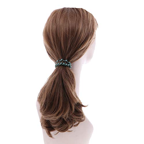 Shiny Coil Pony Holders Phone Cord Hair Ties - Set of 18 (Dark) - color: Dark