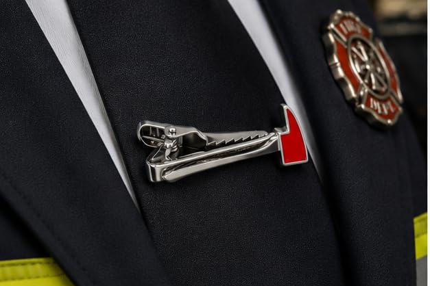 Hero's Pride Fire Axe Tie Bar - Nickel - 40mm - color: Metallic