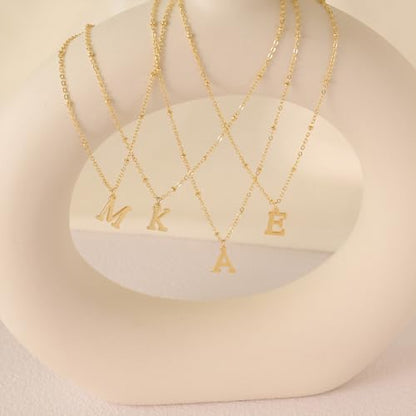 Initial Necklaces for Women - 14K Gold Silver Plated Letter Necklace Name Personalized Dainty Fashion Chain Non Tarnish Single Cute Pendant Necklace Charm Jewelry Gift for Women Her - color: Silver, style: P