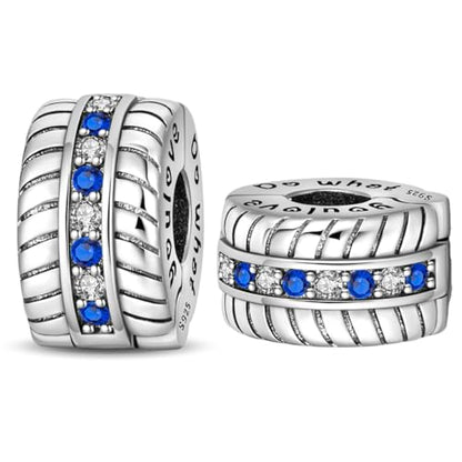 925 Sterling Silver Stopper Clip Charms for Bracelet Necklace Spacer Beads with 5A Cubic Zirconia Mother's Day Christmas DIY Gift for Women(2PCS) - style: Blue preparation