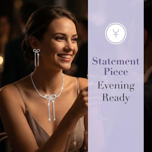 Silver Plated Necklace Earrings Bracelet Crystal Bridal Wedding Jewelry Sets for Wedding princess birthday party Halloween Prom Pageant Jewelry - color: 3-white