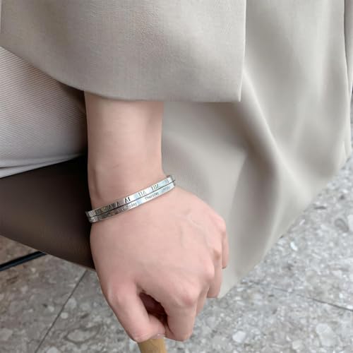 925 Sterling Silver Bangles For Women Handmade Silver Bangles Open Adjustable Bangle Bracelets For Women Silver Open Cuff Bracelets Stackable Wrap Bangles Festival Jewelry Gifts - color: Style 01