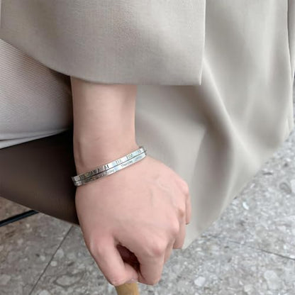 925 Sterling Silver Bangles For Women Handmade Silver Bangles Open Adjustable Bangle Bracelets For Women Silver Open Cuff Bracelets Stackable Wrap Bangles Festival Jewelry Gifts - color: Style 01