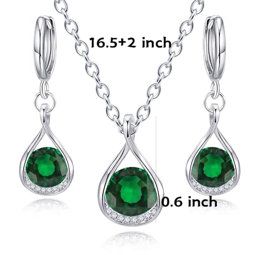 IFKM Silver Jewelry Sets For Women Rhinestone Pearl Crystal CZ Choker Necklace Earrings Bracelets Set For Bridal Bridesmaid Accessories Wedding Prom Anniversary Birthday Gifts - color: Green