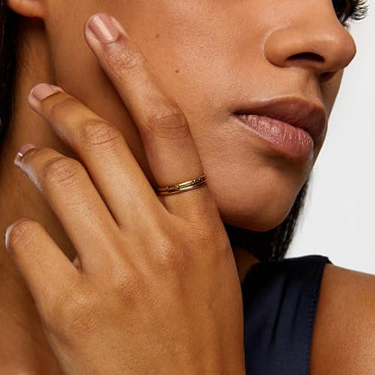 Hey Harper Gold Ring for Women - Gold Plated Stacking Waterproof & Sweatproof Jewerly Ring - Everday Non Tarnish Cute Fashion Circle Rings - style: Janis Rings